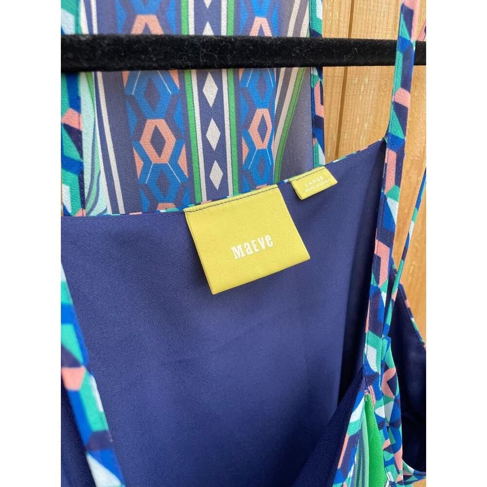 Anthropologie Maeve Layered Silk Laurel Scarf Silk Dress - Size L - Picture 7 of 9